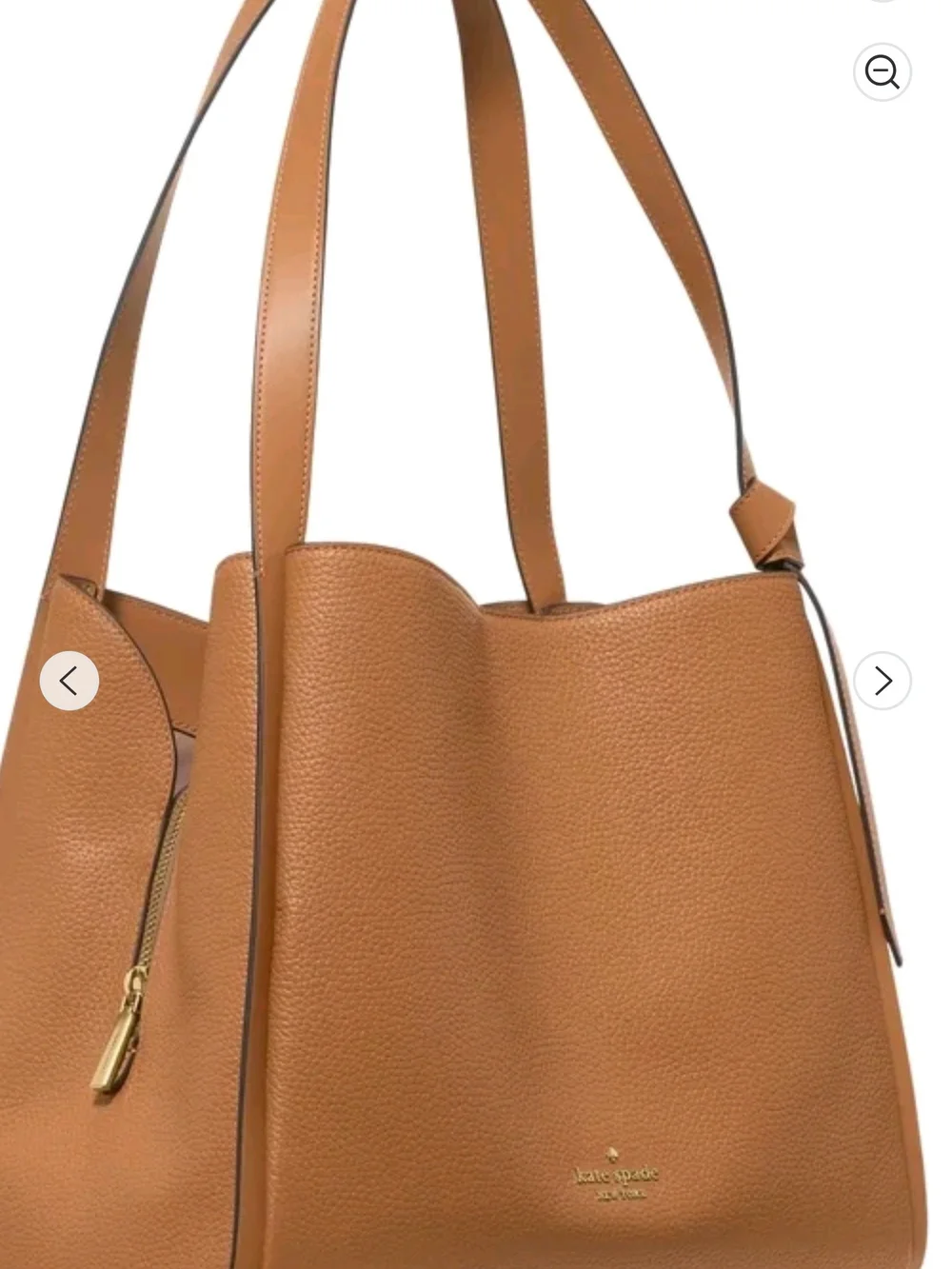 kate spade Tan Pebbled Leather Knot-Accent Shoulder Satchel